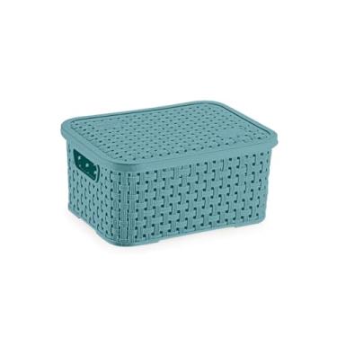 Imagem de CESTO ORGANIZADOR RATTAN PP C/TAMPA VERDE