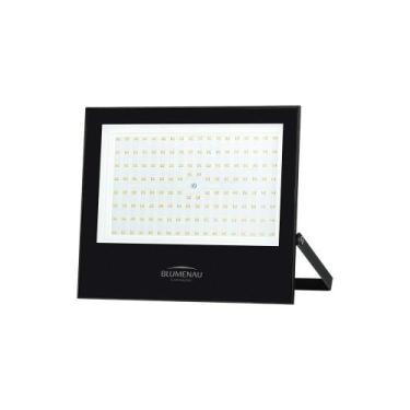 Imagem de Refletor Blumenau Led Play 150W Preto Bivolt, 3000K Luz Amarela