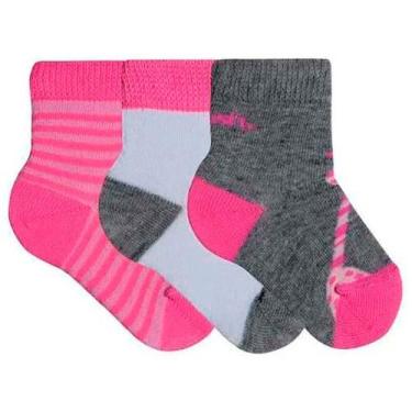 Imagem de Kit Meias Soquete Para Bebês Mash, 16 a 21, Rosa