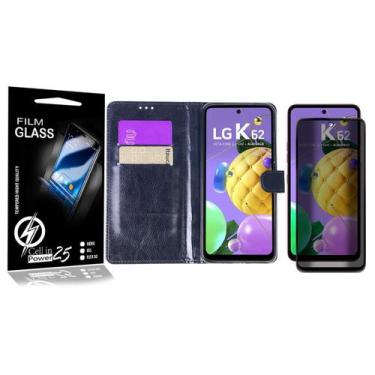 Imagem de Capa carteira + Película Privacidade P/ LG K62 LMK520BMW - Cell In Pow