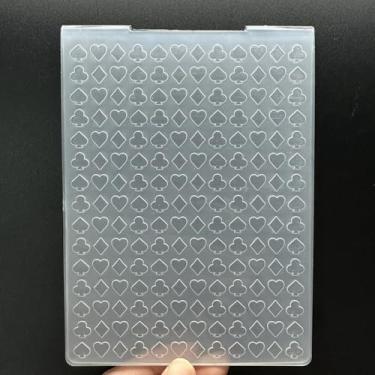 Imagem de Pasta de plástico 3D em relevo modelo de cartão de pôquer padrão de flor textura A6 tamanho para fazer cartões, faça você mesmo, scrapbooking, papel, artesanato, artesanato, scrapbook, artes