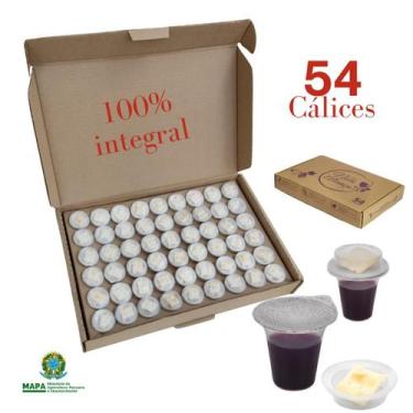 Imagem de Kit Ceia com Suco de Uva Tampa Chapéu com pão 54 unid - Cálice Nova Al