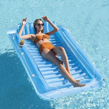 Imagem de Barco flutuante de piscina inflável SLLAK para adultos com travesseiro