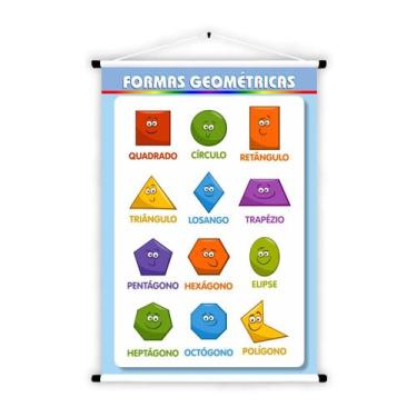 Imagem de Banner de Lona Educativo Formas Geométricas - 85x60cm - Fabrika de Fes