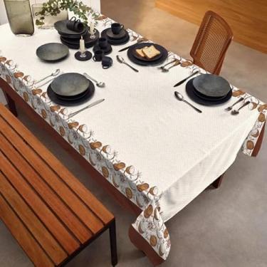 Imagem de Toalha de Mesa Teka Ellegance, Algodão e Poliéster, 140x140cm, 4 Lugares, Estampas Variadas (Coco)