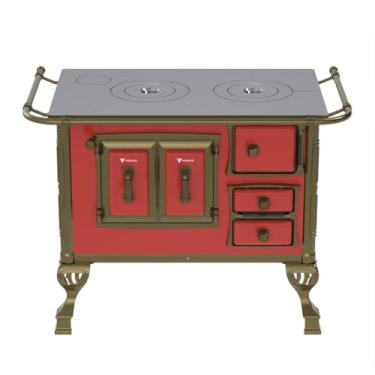 Imagem de Fogão a Lenha N 1 Colonial Vermelho Sem Tampa Saida Esquerda