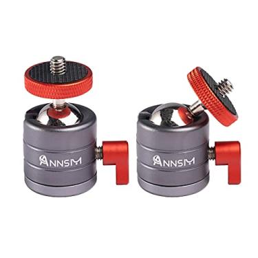 Imagem de ANNSM Mini cabeça esférica de tripé com suporte rosqueado de 6 mm para câmeras DSLR, filmadoras, smartphone, câmera de ação, suporte de câmera, microfone, luz de vídeo LED, monitor, equipamento de