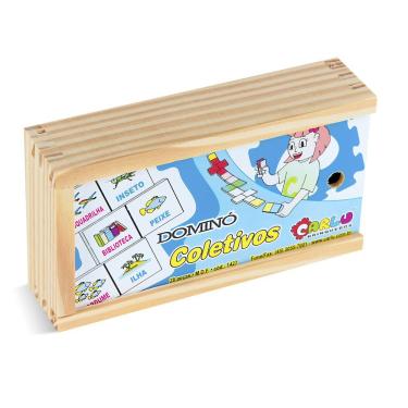 Imagem de Dominó Coletivos - 28 peças - Madeira - 1427 - Carlu