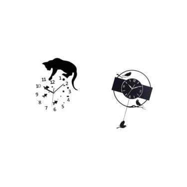 Imagem de Fenteer Relógio de Parede Silencioso com Movimento Silencioso, Minimalista, Acrílico, Decorativo, Analógico, para Sala de Estar, Sala de Jantar, Cozinha, Escr