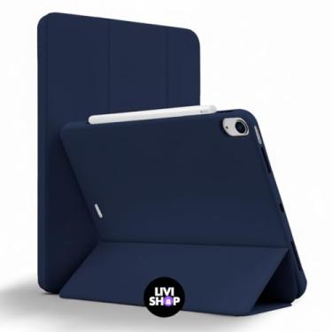 Imagem de Capa Anti Impacto PREMIUM para iPad 10 10.9 10ª Geração e iPad 11ª Geração Chip A16 – Função Sleep Compartimento para Apple Pencil – Tampa Magnética, Proteção Total (AZUL MARINHO)