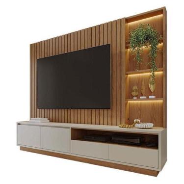 Imagem de Estante Home Theater Cancun Freijó Off White Matte - Colibri - COLIBRI