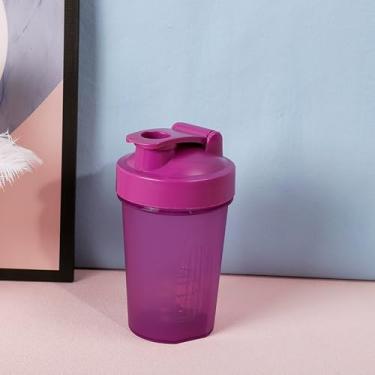 Imagem de Coqueteleira de proteína de 400 ml – Copo de água fitness à prova de vazamento para atletas e entusiastas de fitness - Roxo