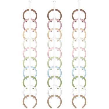 Imagem de Norme Organizador de faixa de cabelo estendida com 3 peças, para pendurar na parede, para mulheres, argola de cabelo, acessórios de cabelo, organizador para quarto, dormitório e armário (branco)