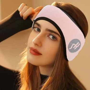 Imagem de Protetores de ouvido unissex de inverno para corrida, máscara blackout 2 em 1, máscara de ouvido e máscaras de inverno para dormir ou praticar esportes (rosa, 57,5 x 12,5 cm)