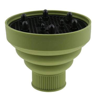 Imagem de Capa difusora de secador de cabelo dobrável universal compacta para cabelos cacheados, ferramenta de salão de beleza, fácil de limpar, verde - verde