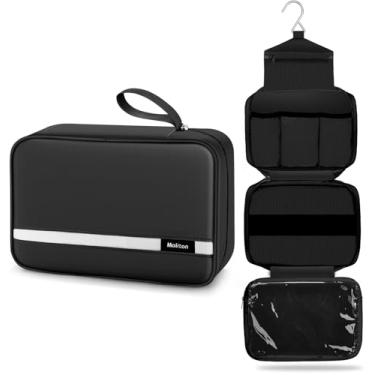 Imagem de (Black) - Hanging Toiletry Bag, Maxchange Travel Toiletry Bag Foldable Dopp Kit with Large Capacity for Men 4 Layers Portable Waterproof Makeup Bag for Women Travel Bathroom Organiser (Black)