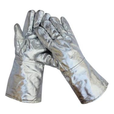 Imagem de Xgdsnly Conjunto de 2 Luvas de Soldagem em Folha de Alumínio, Resistentes Ao Desgaste E com Isolamento Térmico, Ideais para Trabalhos em Laboratório, Fundição, 60cm 250 a 500