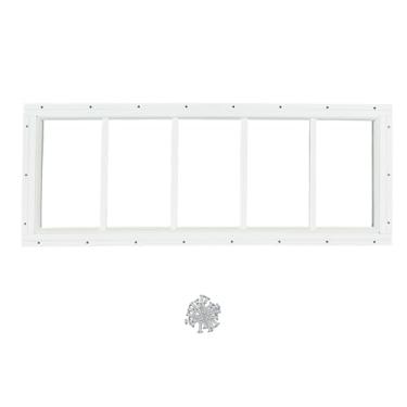 Imagem de Hryan Janela de popa de galpão para teatro, galinheiro e garagem, batente de substituição de vidro temperado de metal fixo para celeiro, ventanas de casa (1 pacote com 25 x 73 cm)