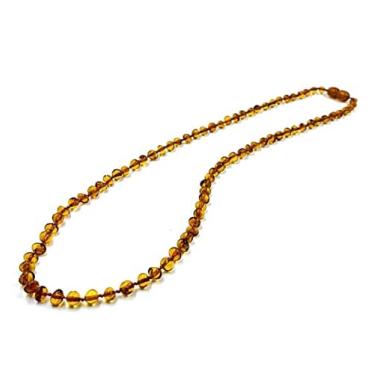 Imagem de Colar âmbar para mulheres e homens - Colar âmbar feito à mão para adultos 45,7 cm
