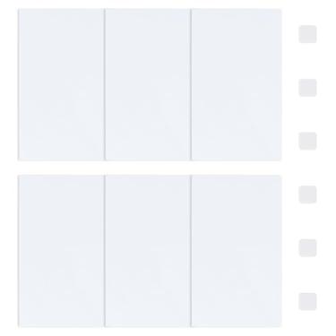 Imagem de UFURMATE Placa de cobertura quadrada de parede, 6 peças de cobertura de teto de plástico PVC placa de parede decorativa redonda em branco para furos, arranhões (branco puro, 126 * 76 mm)