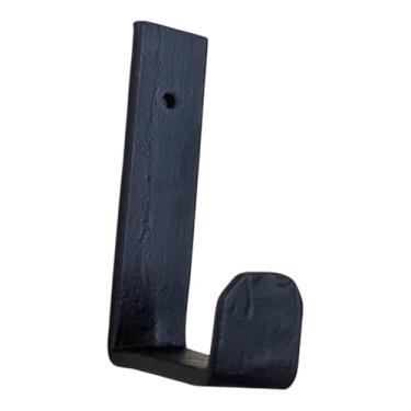 Imagem de Rumyn Gancho de parede resistente, pino único, metal preto, design moderno para pendurar toalhas de cozinha de parede - acabamento antigo preto
