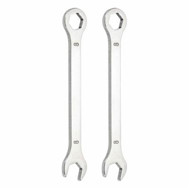 Imagem de HARFINGTON 2 peças mini chave de combinação superfina 8 mm caixa métrica de 12 pontos e chave inglesa de extremidade dupla de aço inoxidável de extremidade aberta para reparo de móveis de tubos