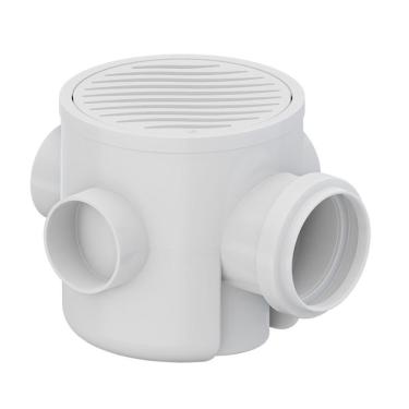 Imagem de Caixa Sifonada Pvc Porta Grelha 100x100x50mm Quadrada Branca Tigre