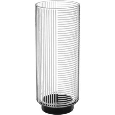 Imagem de Vaso Decorativo Enfeite Casa Listras Home&co Vidro 25x10x10cm Transparente