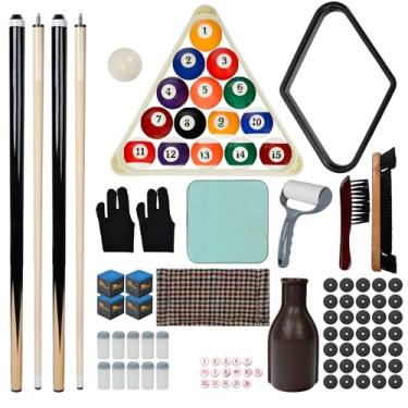 Imagem de Acessórios de mesa de sinuca, bolas de bilhar, duas/quatro bastões de taco de sinuca, conjunto de bolas de ponte (conjunto primário e avançado) (dois bastões de sinuca com bolas de bilhar (principal))