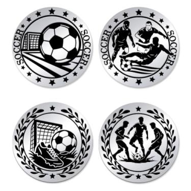 Imagem de UNICRAFTALE 2Pcs Soccer Coin Sports Coin Stainless Steel Double Sided Decision Coins Challenge Coins Flipping Token Birthday Gift for Soccer Players or Soccers Team