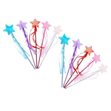 Imagem de 10 varinhas de varinha de estrela, varinha mágica de anjo, varinhas de fadas, varinhas mágicas para festa de Halloween, Natal, cosplay, multicolorido