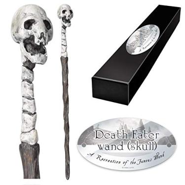 Imagem de The Noble Collection - Death Eater Skull Character Wand - 14in (35cm) Wizarding World Wand with Name Tag - Harry Potter Film Set Movie Props Wands