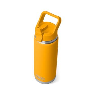 Imagem de YETI Garrafa Rambler de 740 ml, isolada a vácuo, aço inoxidável com tampa de palha que combina com cores, apicultor