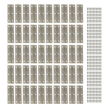 Imagem de Dobradiça de porta Dobradiça de topo Dobradiça dobrável Construção de ferro estilo vintage resistente para máquina de costura Armário de mesa Gavetas de guarda-roupa 58x19mm 50 (Bronze)