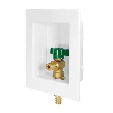 Imagem de 1 pacote com caixa de tomada Niikappu Ice Maker, conexão de entrada de crimpagem PEX de 1/2 polegada, caixa de máquina de gelo com válvula de esfera de 1/4 de volta instalada (IM002)