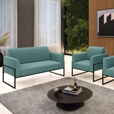 Imagem de Namoradeira E Poltrona Industrial Alta Preto Marisa Bouclê D03 - D'rossi Cor Menta