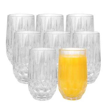 Imagem de Jogo 8 Copo Alto de Vidro para Água Suco Transparente Galway 350ml Wol