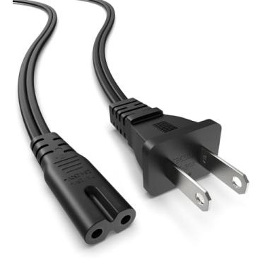 Imagem de Cabo de alimentação CA para PS5 PS4 PS3 Sony PlayStation 5 4 3 Slim, console de jogos Xbox One S/X, 2 pinos 7a 125 V, cabo de alimentação de substituição de 1,8 m [listado na UL]