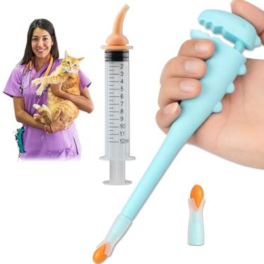 Imagem de ISPONRE Atirador de pílulas para animais de estimação e seringa de remédio líquido para cães e gatos, Popper seguro e fácil de pílulas com pontas de silicone macio, piller para animais de estimação