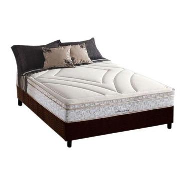 Imagem de Cama Box Casal: Colchão Molas Herval Maxspring American + Base CRC Sue