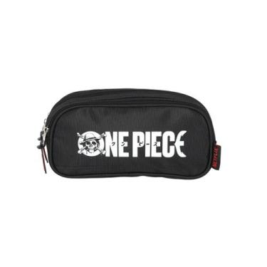 Imagem de Estojo One Piece Com Três Divisórias Meninos Juvenil Escolar, Preto