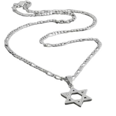 Imagem de Cordão Masculino 70cm Figaro 3mm Masculino + Pingente Estrela De Davi