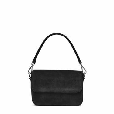 Imagem de Aquatalia Bolsa tiracolo feminina Aria, Camurça preta, Small