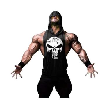 Imagem de Camiseta Regata Masculina De Algodão Com Estampa De Caveira, Sem Manga