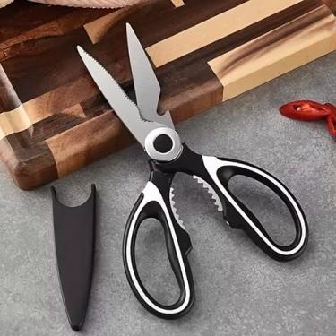 Imagem de Tesoura de cozinha de aço inoxidável SK5, tesoura de corte de osso de aves, afiada, multiuso para cozinhar em casa e preparação de alimentos