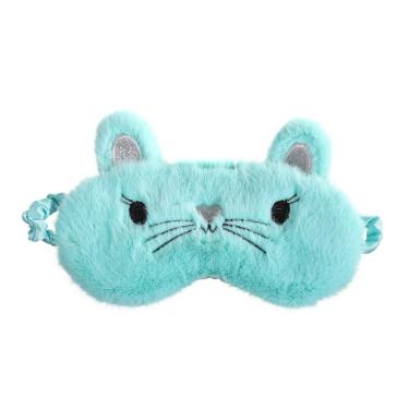 Imagem de Máscara de dormir Cartoon Cat Kitty Plush Eyetaps Blind Pink