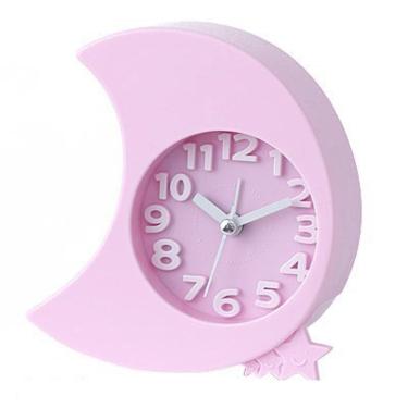 Imagem de Despertador para crianças, linda mesa de cabeceira de desenho animado rosa