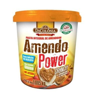 Imagem de Pasta De Amendoim 1kg Integral Crunchy Amendo Power Dacolônia - 1 Un