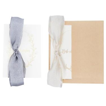 Imagem de GORGECRAFT 2 peças de livro de votos de casamento, coroas de felicitações, coroas de flores, cartões de papel dobrados, livros de visitas com envelopes de papel, fitas, ideias de registro para noivos