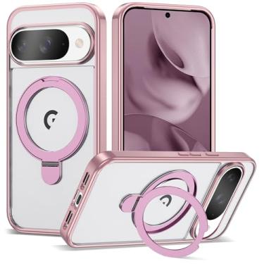Imagem de VIJISEA Capa compatível com Pixel 9/9 Pro com suporte de anel magnético, [compatível com Mag-Safe], capa protetora à prova de choque para Google Pixel 9/9 Pro de 6,3 polegadas para mulheres e homens
